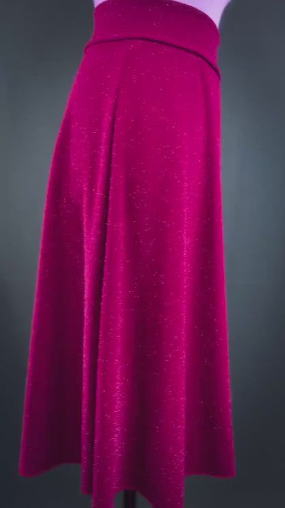 Elegant burgundy tango skirt with flowing a-line silhouette