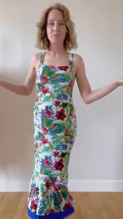 Elegant animal-inspired tango dress in deep rich colors